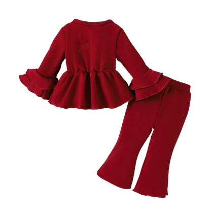 The Lakelynn - Baby/Toddler Girl Fall Clothes – Long Sleeve Cute Sweet Top & Pants 2‑Piece Set (1‑3Y)