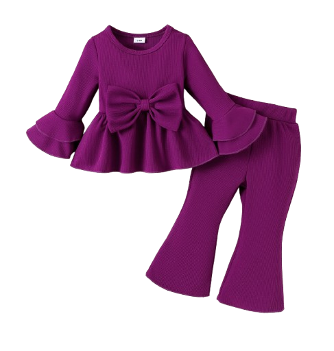 The Lakelynn - Baby/Toddler Girl Fall Clothes – Long Sleeve Cute Sweet Top & Pants 2‑Piece Set (1‑3Y)