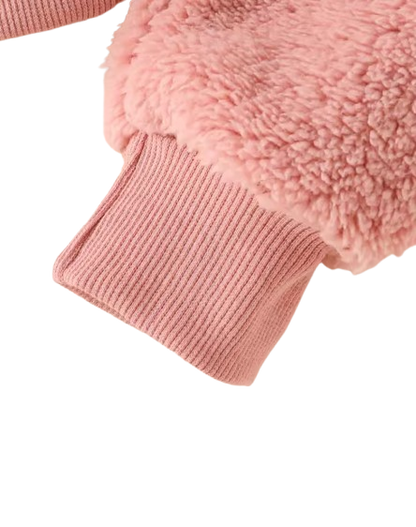 The Bianca - Baby Girl Winter Clothes – Cute Fuzzy Heart Embroidery Long Sleeve & Pants 3‑Piece Outfit