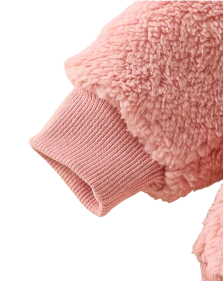 The Bianca - Baby Girl Winter Clothes – Cute Fuzzy Heart Embroidery Long Sleeve & Pants 3‑Piece Outfit