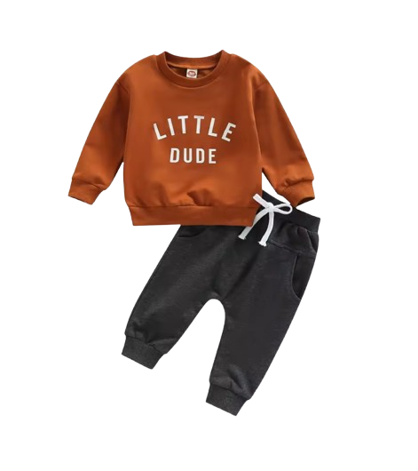 The Sebastian - Baby Boy Letter Long Sleeve + Pants