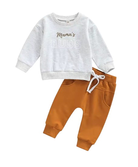 The Sebastian - Baby Boy Letter Long Sleeve + Pants