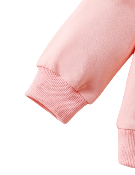The Mae -  Baby Girl Pink Letter Pullover & Floral Slim Pants Spring Autumn Fashion 2Pcs