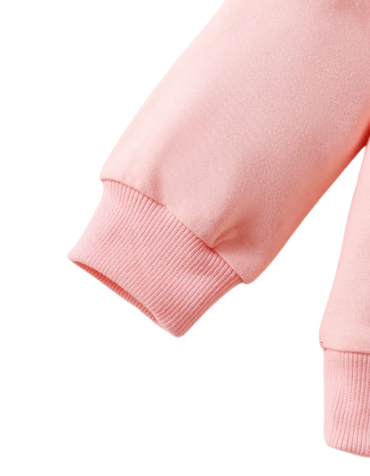 The Mae -  Baby Girl Pink Letter Pullover & Floral Slim Pants Spring Autumn Fashion 2Pcs