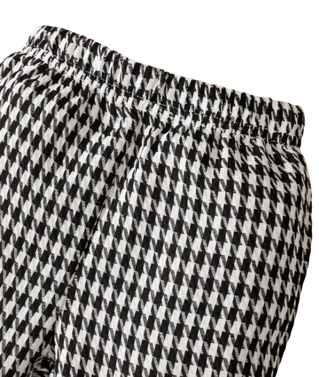 The Scarlet - Baby Girl Houndstooth Color-Block Ruffle Sleeve Faux 2-Piece Autumn Top
