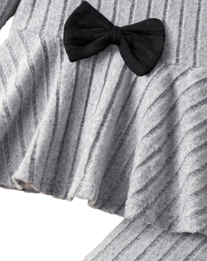 The Louise - Girls Ribbed 2-Piece Set Long Sleeve Shirt & Pants, Spring Autumn Outfit