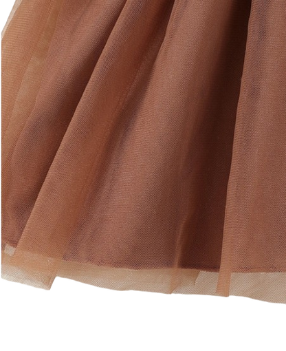 The Amber - Baby Girl Fairy Tale Knit Patchwork Mesh Skirt Bow Autumn Outfit Set