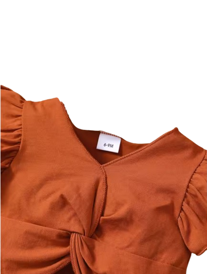 The Kate - Baby Girl Summer Outfit Love Collar Ruffle Top + Striped Shorts 2Pcs Fashion Set