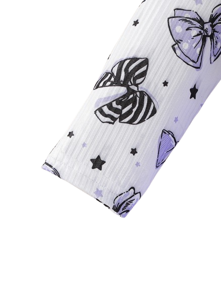 The Marlowe - Baby Girl Cartoon Bow Ruffle Long Sleeve Fake Two‑Piece Splice Dress + Headband
