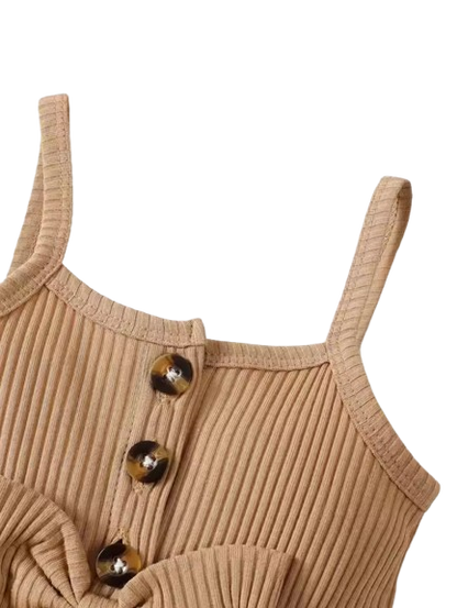 The Amoura - Baby Girl Printed Bow Suspender Jumpsuit & Shorts Newborn Summer 2‑Pcs Outfit