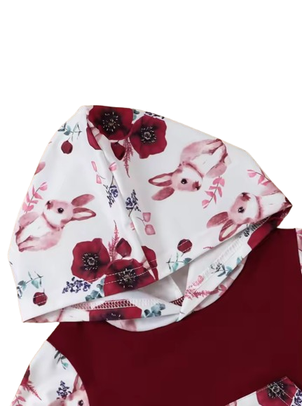 The Cecelia - Baby Toddler Hoodie Set Stripe Rabbit Print Top + Pants 2Pcs Suit with Pockets