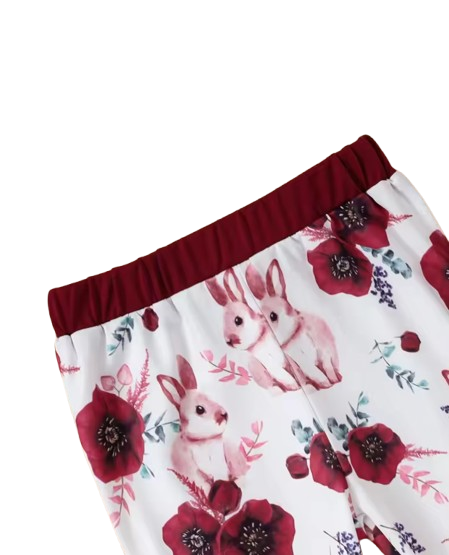 The Cecelia - Baby Toddler Hoodie Set Stripe Rabbit Print Top + Pants 2Pcs Suit with Pockets