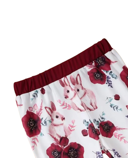 The Cecelia - Baby Toddler Hoodie Set Stripe Rabbit Print Top + Pants 2Pcs Suit with Pockets