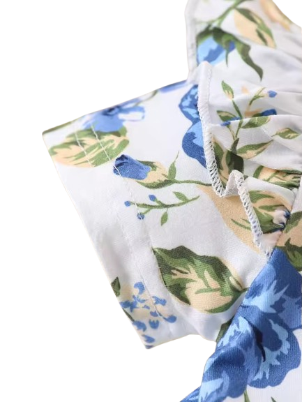 The Oaklee - The Nellie - Baby Girl Rabbit Print Long Sleeve Bodysuit + Pants & Headband 3‑Pcs Set