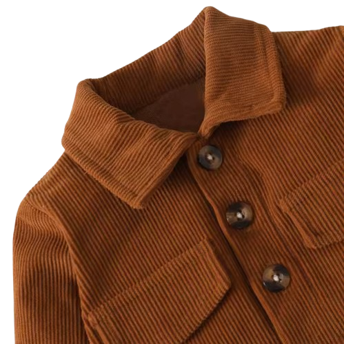 The Lenora - Newborn Baby Girl Brown Cardigan Jacket + Bow Pants Autumn Winter Fashion Set