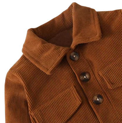 The Lenora - Newborn Baby Girl Brown Cardigan Jacket + Bow Pants Autumn Winter Fashion Set
