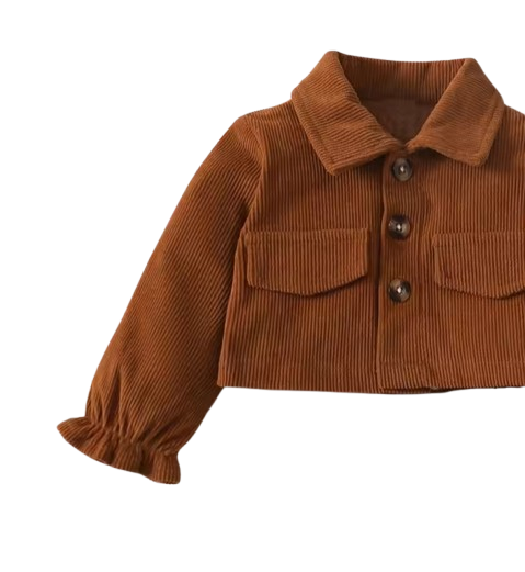 The Lenora - Newborn Baby Girl Brown Cardigan Jacket + Bow Pants Autumn Winter Fashion Set
