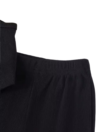 The Zahra - Baby Girl Black Halter Vest + Trumpet Pants 2Pcs Sweet Cute Fashion Outfit