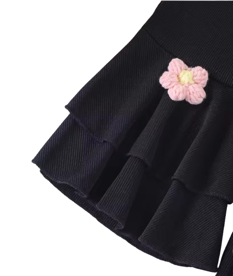 The Zahra - Baby Girl Black Halter Vest + Trumpet Pants 2Pcs Sweet Cute Fashion Outfit