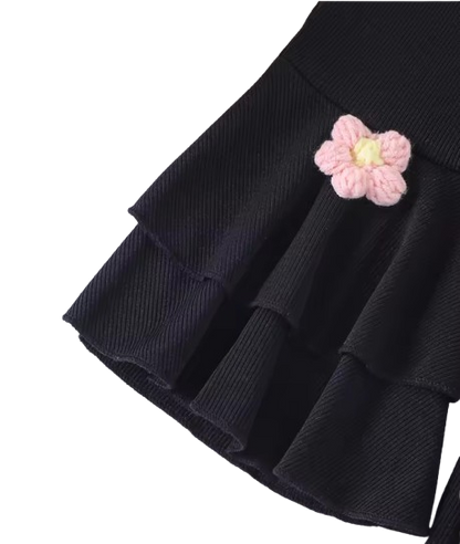 The Zahra - Baby Girl Black Halter Vest + Trumpet Pants 2Pcs Sweet Cute Fashion Outfit