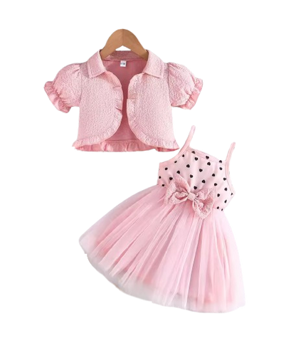 The Priscilla - 2pcs Baby Girl Denim Butterfly Coat and Mesh Princess Dress Outfit
