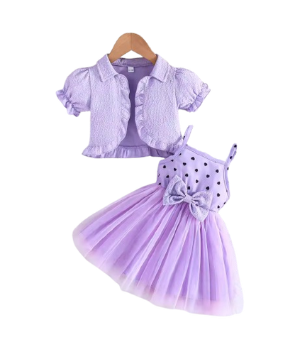 The Priscilla - 2pcs Baby Girl Denim Butterfly Coat and Mesh Princess Dress Outfit