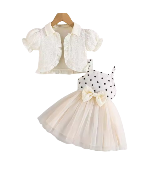 The Priscilla - 2pcs Baby Girl Denim Butterfly Coat and Mesh Princess Dress Outfit
