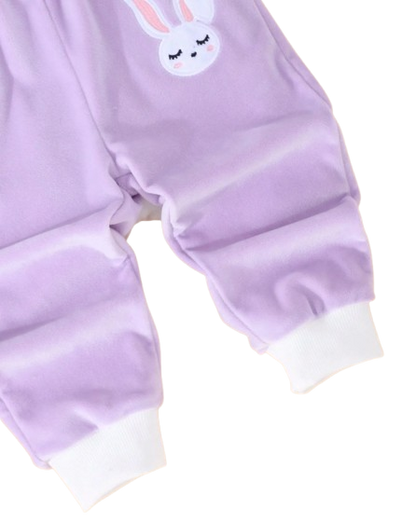 The Emerie - Baby Girl Warm Rabbit Embroidery Jacket + Vest & Pants 3‑Pcs Winter Set