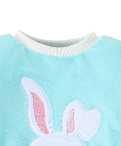 The Emerie - Baby Girl Warm Rabbit Embroidery Jacket + Vest & Pants 3‑Pcs Winter Set