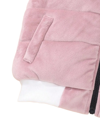 The Emerie - Baby Girl Warm Rabbit Embroidery Jacket + Vest & Pants 3‑Pcs Winter Set
