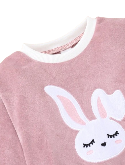 The Emerie - Baby Girl Warm Rabbit Embroidery Jacket + Vest & Pants 3‑Pcs Winter Set