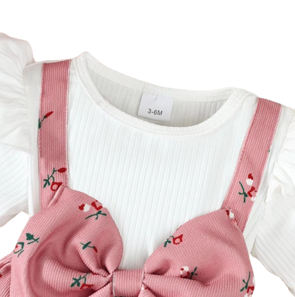 The Kamryn - Infant Baby Girl Floral Print Bow Dress + Headband 2Pcs Summer Cute Wear