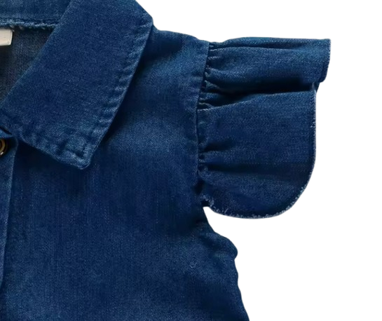 The Izabella - Toddler Baby Girl Denim Dress 1‑4 Years Summer Casual Solid Princess Wear