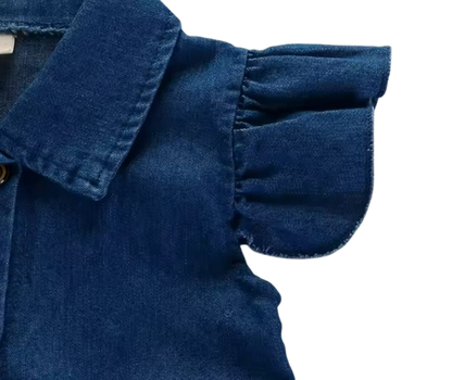 The Izabella - Toddler Baby Girl Denim Dress 1‑4 Years Summer Casual Solid Princess Wear