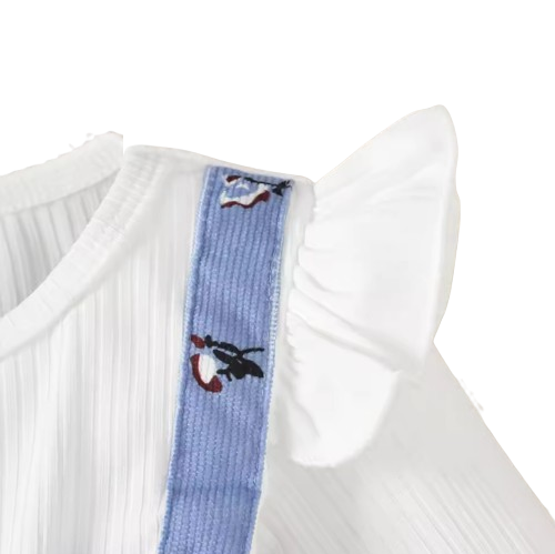 The Nadia - Cute Baby Girl Spring/Autumn Blue Bow Long Sleeve Dress
