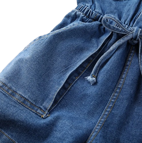 The Amalia - Toddler Baby Girl Denim Romper – Summer Short Sleeve One‑Piece Outfit