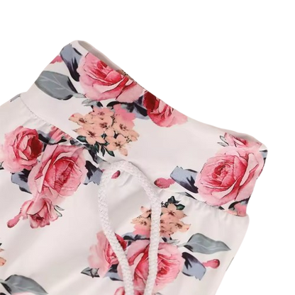 The Courtney - Toddler Baby Girl Floral Print Hooded Top Pant Set with Headband