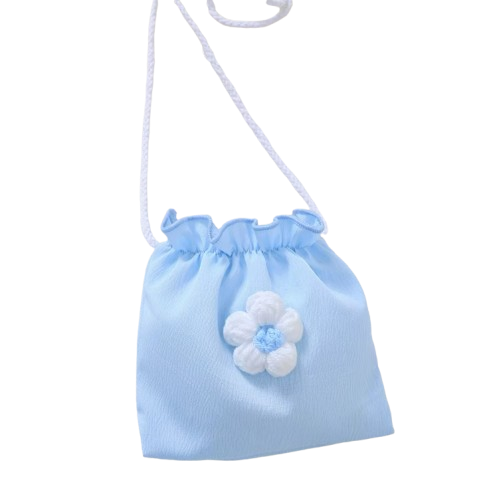 The Cali - Toddler Girls 3PCS Blue Dress with 3D Flower and Pocket Summer Outfit