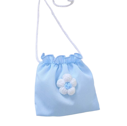 The Cali - Toddler Girls 3PCS Blue Dress with 3D Flower and Pocket Summer Outfit