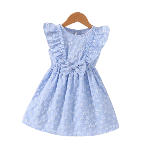The Mckenzie - Toddler Girls 3D Jacquard Bow Dress Spring Summer Princess Dress