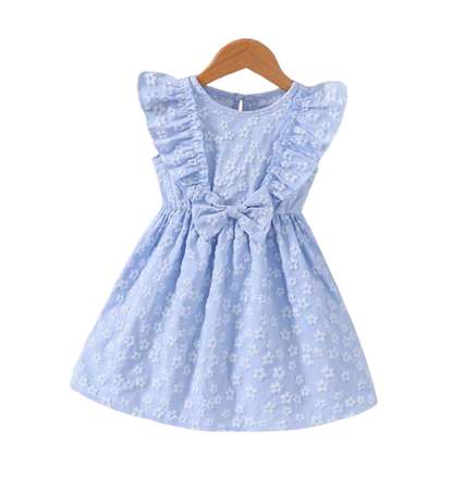 The Mckenzie - Toddler Girls 3D Jacquard Bow Dress Spring Summer Princess Dress