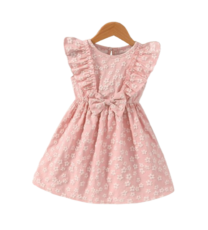 The Mckenzie - Toddler Girls 3D Jacquard Bow Dress Spring Summer Princess Dress