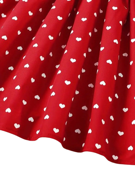 The Kyla - Toddler Girls Love Pattern Sleeveless Dress Square Neck Summer Wear