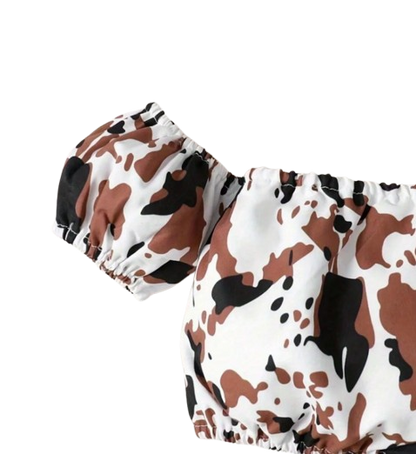 The Kailany - Toddler Girls Leopard Print Top and Solid Dress Set Casual Summer Wear
