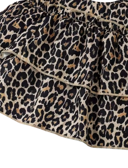 The Jennifer - Baby Girl 3PCS Leopard Bow Top Blue Jeans and Headband Clothing Set