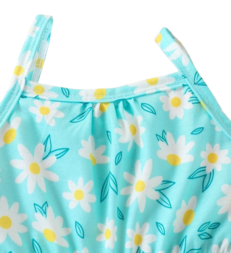 The Alia - Toddler Baby Girl Floral Print Suspender Jumpsuit and Bag Summer Wear