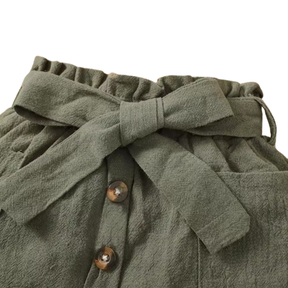 The Marigold - Toddler Baby Girl Ribbed Halter Top and Skirt Korean Style Set 2PCS