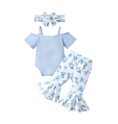 The Paris - Newborn Baby Girl Floral Button Down Shirt and Shorts Set 2PCS