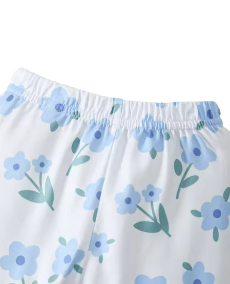 The Paris - Newborn Baby Girl Floral Button Down Shirt and Shorts Set 2PCS