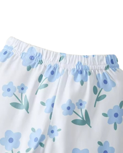 The Paris - Newborn Baby Girl Floral Button Down Shirt and Shorts Set 2PCS